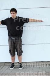 Whole Body Head Man T poses Casual Chubby Street photo references