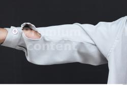 Forearm Woman White Casual Coat Overweight