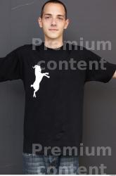 Upper Body Man Casual T shirt Athletic Street photo references