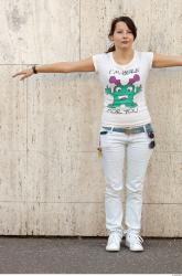 Whole Body Head Woman T poses Casual Slim Street photo references