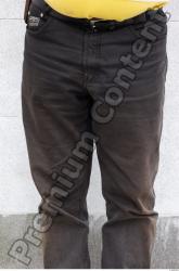 Thigh Man White Casual Trousers Overweight