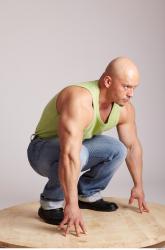 Whole Body Man Other White Casual Muscular Bald