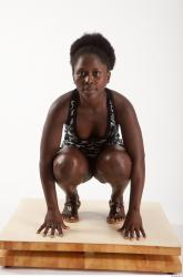 Whole Body Woman Black Sports Average Studio photo references