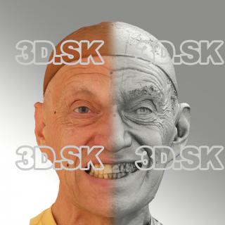 Raw 3D head scan of smiling emotion - Jan