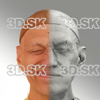 Raw 3D head scan of sneer emotion right - Jan