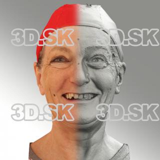 Raw 3D head scan of smiling emotion - Drahomira