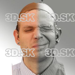 3D head scan of sneer emotion left - Martin
