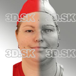 3D head scan of natural smiling emotion - Misa