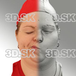3D head scan of sneer emotion right - Misa