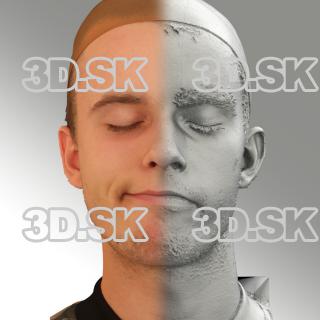 3D head scan of sneer emotion right - Jirka