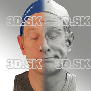 3D head scan of sneer emotion left - Marcel