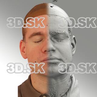 3D head scan of sneer emotion left - Petr