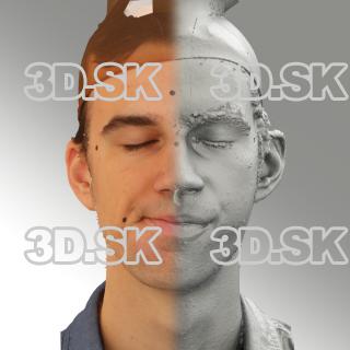 3D head scan of sneer emotion right - Kuba
