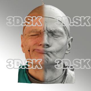 3D head scan of sneer emotion right - Zdenek