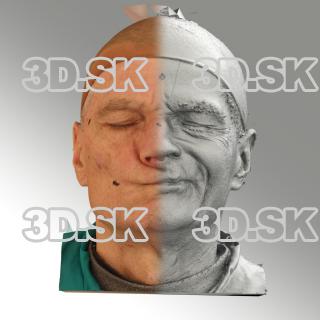 3D head scan of sneer emotion left - Zdenek