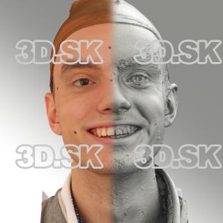 3D head scan of smiling emotion - Lukas