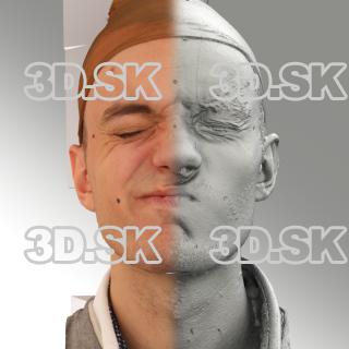 3D head scan of sneer emotion right - Lukas