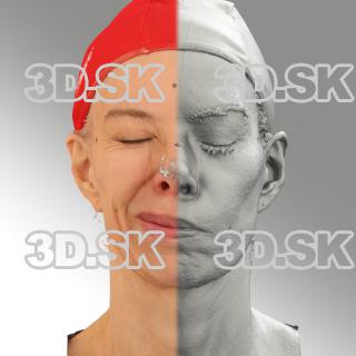 3D head scan of sneer emotion right - Bolard