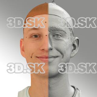 head scan of natural smiling emotion - Dominik 03