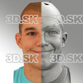 head scan of natural smiling emotion - Jakub 03