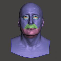 Retopologized 3D Head scan of Milan2 SubDivision