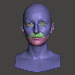 Retopologized 3D Head scan of Sarka SubDivision