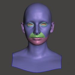 Retopologized 3D Head scan of InnaM SubDivision