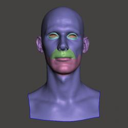 Retopologized 3D Head scan of JiriV SubDivision