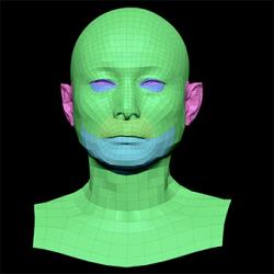 Retopologized 3D Head scan of Hitarashi Hachigoro SubDivision