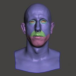 Retopologized 3D Head scan of Zdenekk SubDivision