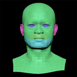 Retopologized 3D Head scan of Jafaris Simon SubDivision