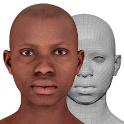 Retopologized 3D Head scan of Senedra Graves