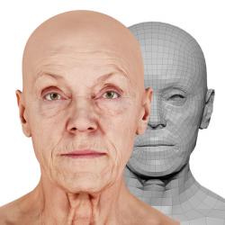 Retopologized 3D Head scan of Sophia Wilson