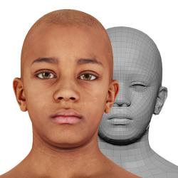 Retopologized 3D Head scan of Tashard Stanley