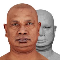 Retopologized 3D Head scan of Enoch Gorat