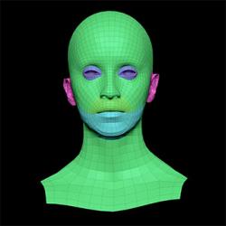 Retopologized 3D Head scan of Paulina Nores SubDivision